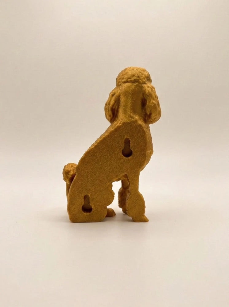 Playful Poodle Leash Holder | Functional Modern Art | Animal Statue Entryway Hook