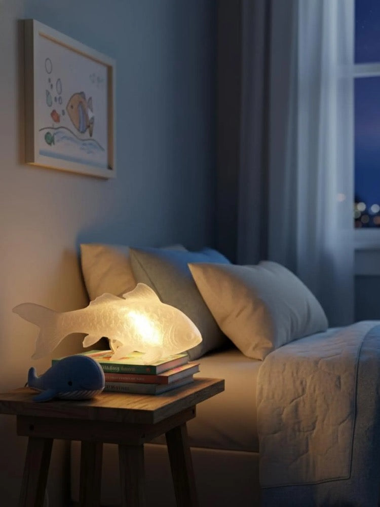 Goldfish Lamp & Koi Fish Lantern | Faux Stained Glass Desk Light | Whimsical Lava Lamp Style | Japanese Kitsch Home Decor