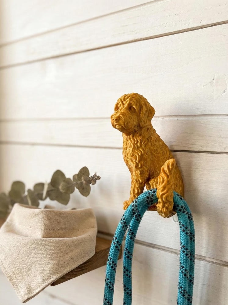 The Gilded Doodle: Sculptural Wall Hook & Leash Holder | Whimsical Boho Nursery Decor | Functional Wall Art