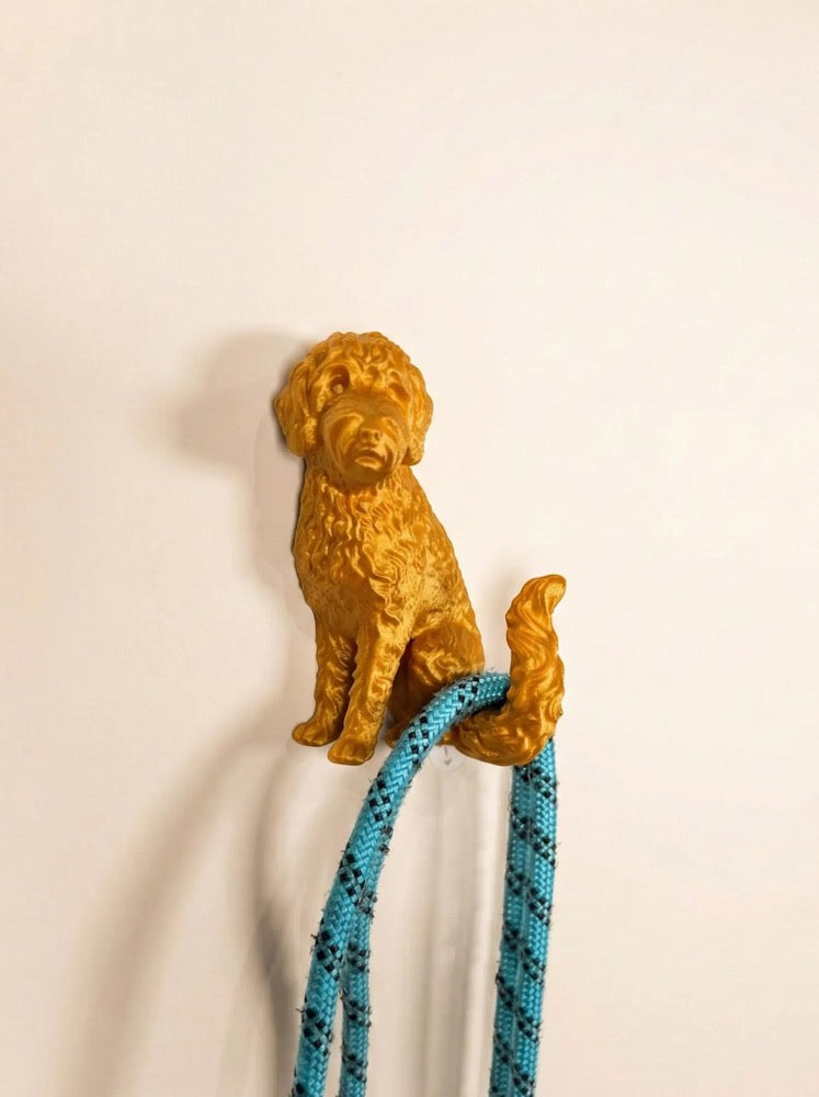 The Gilded Doodle: Sculptural Wall Hook & Leash Holder | Whimsical Boho Nursery Decor | Functional Wall Art